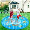 NONE Tappetino gonfiabile antispruzzo Blue Dolphin da 100 cm - Tappetino da gioco per esterni resistente agli spruzzi in PVC con divertente sistema di spruzzo d'acqua ideale per il prato