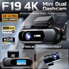 GMAIPOP Dash Cam per auto Registrazione 4K UHD Telecamera anteriore posteriore per auto Registratore per visione notturna HDR Monitor APP con modalità parcheggio Wi-Fi 24 ore integrato