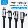 Hagibis Cavo USB C a USB C ad Angolo Retto Hagibis 240W, Cavo di Ricarica Rapida per Auto Tipo C a 90 Gradi, 80Gbps per Thunderbolt 5 iPhone Macbook