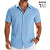 ANIMAL GAME Camicie Estive Premium da Uomo a Maniche Corte, Tinta Unita, T-shirt di Lusso Traspiranti, Eleganti Camicie Hawaiane in Cotone e Lino per Uomini alla Moda