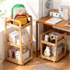 NONE MumaHome Carrello Portaoggetti in Bambù con Ruote Universali a 360° Organizer Multifunzionale Salvaspazio per Cucina e Soggiorno
