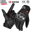 KEMITOUR Guanti da Moto in Pelle Retrò KEMITOUR, Guanti Estivi CE per Uomo e Donna, Touch Screen, Protezione in Carbonio, Traspiranti