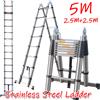 NONE Scala Telescopica 5M, Scala in Metallo a Doppio Uso 16.5 FT (2.5M+2.5M), Scala a Forma di A