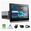 ATOTO Autoradio Android 13 da 10 pollici, singolo DIN, schermo retrattile, Bluetooth, Apple CarPlay, Android Auto, lettore multimediale, radio 1 DIN