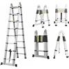 NONE Scala Telescopica Pieghevole 5M con Barra Stabilizzatrice, Scala Multiuso Pieghevole con Capacità di 150kg, Scala Estensibile