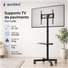 NONE Supporto TV da Pavimento con Ruote 32-55 Pollici, Piantana TV Mobile in Acciaio con Ripiano, Carrello Porta TV Universale, VESA Max 400x400, Portata TV 25 kg, Supporto Monitor LCD LED Plasma, Ruote