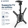 NONE Supporto TV a Soffitto Universale 23-55 Pollici, Staffa TV da Soffitto a Movimento Completo, Supporto Regolabile in Altezza 520-614 mm, VESA Max 400x400, Portata 20 kg, Rotazione ±45°, Inclinazione