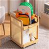 NONE MumaHome Carrello Portaoggetti su Ruote in Bambù, Carrellino Portaoggetti con Ruote Girevoli Versatile per Camera da Letto, Ufficio cucina o Soggiorno Organizzatore di giocattoli per stoccaggio