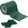 Strisce Frangivisto per Recinzione in PVC, Rotolo Verde 19x350cm, 450g/m². Resistente agli Agenti Atmosferici, con 20 Clip di Fissaggio