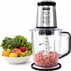 Tritacibo Elettrico 400W 1.5L con 2 Velocità di Controllo, Lame in Acciaio Inossidabile, Ciotola in Plastica, Base Antiscivolo, Dispositivo di Sicurezza, per Carne, Verdure, Aglio, Frutta Secca