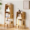 MumaHome Scaffale in Bambù Multiuso per Cucina, Mobile Salvaspazio da Terra per Microonde, Ripiani Portaoggetti per Dispensa, Soggiorno e Bagno, Libreria Moderna per Elettrodomestici e Pentole, Design