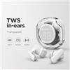 NONE Auricolari Bluetooth TWS Trasparenti Bianchi GMB Audio Wireless In-Ear con Display LCD RGB Custodia USB-C BT 5.4 HiFi Microfono Integrato Cuffie Sport Android iPhone