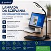 NONE Lampada da Scrivania LED con Ricarica Wireless Qi 15W, Lampada Touch USB Regolabile, Luce da Studio per Ufficio e Lettura, Caricatore Wireless per iPhone Samsung Xiaomi