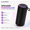 GEMBIRD (欧盟) Altoparlante Bluetooth Portatile RGB LED Wireless 10W Stereo, Speaker BT 5.3 con Radio FM, TWS, AUX, USB, TF/Micro SD, Vivavoce, Luci RGB Multicolore, Batteria Ricaricabile per Casa Festa Viaggio