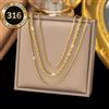 LUXUKISSKIDS Collana Minimalista Semplice Placcata Oro 18K con Catena a Serpente Rotonda, Girocollo a Tre Strati in Acciaio Inossidabile
