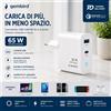NONE Caricatore USB-C GaN 65W Gembird PD + QC 3.0, Caricabatterie Rapido Compatto con 2 Porte USB-C e USB-A, Alimentatore Universale per iPhone 16/15, Samsung, Xiaomi, MacBook, iPad, Nintendo Switch,