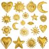 Semorilry 4 Pezzi Ciondoli Grandi in Acciaio Inossidabile a Forma di Faccina Sorridente, Sole, Occhio, Luna, Cuore per Donna, Accessori Fai da Te per Creazione Gioielli Collane Orecchini
