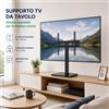 NONE Supporto TV Universale da Tavolo per TV 37" 75" Staffa Televisore Girevole Rotazione 70° Regolabile in Altezza Base TV VESA 600x400 Compatibile Smart TV LCD LED OLED QLED con Vetro Temperato