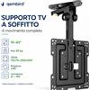 NONE Staffa TV da Soffitto 19" 43" Supporto Televisore Regolabile Full Motion VESA 200x200 per Smart TV LCD LED OLED Supporto TV Orientabile Inclinabile Salvaspazio Max 20kg