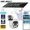 GENBOLT 2.5K AOV Telecamera di Sicurezza Solare WiFi da Esterno Wireless, Registrazione 24/7, Telecamera IP di Sorveglianza 3MP+3MP con Rilevamento AI a 90FT, Telecamera CCTV Alimentata a Batteria da