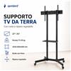 NONE Supporto TV da Terra Gembird 37-70", Carrello TV Mobile con Ruote Bloccabili, Porta TV da Pavimento in Acciaio, Stand TV Universale con Ripiano Regolabile, Staffa Inclinabile +12°/-12°, VESA 100x100