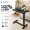 NONE Scrivania Mobile per Laptop Gembird, Tavolino PC Portatile con Ruote Invisibili 360°, Scrivania Regolabile in Altezza 685-1045 mm, Tavolo da Letto Divano e Ufficio, Carrello Porta Notebook, Standing