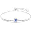 Swarovski Braccialetto One, Taglio misto, Cuore, Blu, Placcato rodio