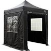 All Seasons Gazebos All Seasons Gazebos Gazebo pop-up, completamente impermeabile, resistente, con 4 lati e accessori con cerniera, colore nero