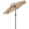 Yaheetech Ombrellone da Giardino 226 cm con 6 Stecche in Poliestere e Metallo Inclinabile Protezione UV Cortile Piscina Esterno Ecrù