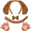 PQJSJDR Set di costumi per cuccioli con 5 accessori per cani, fascia con orecchie per cani, papillon, coda, guanti da zampa, costume da cane, accessori per costume da animale per Halloween, carnevale, feste