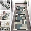 SGLGSTORE Tappeto Passatoia Cucina Antiscivolo Lavabile Geometrico 50X250CM Tappeti Runner Lungo Moderno Tappeto Corridoio ingresso interno Soggiorno Antimacchia Tappetino Cucina Tappetini Grigio Verde