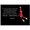 BBPosters Ispirazionale Pallacanestro Michael Jordan #3 A3 Senza Cornice Train Hard Sport Giocatore Citazione Bianco e Nero Poster Motivazione