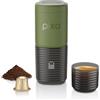 WACACO Macchina da caffè elettrica e portatile, con 4 tipi di caffè e riscaldamento rapido, batteria da 9000 mAh fino a 5 tazze, caffettiera portatile da 20 bar, per caffè macinato e capsule NS (verde