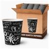 ecodrinks 500 Bicchieri di Carta SENZA COPERCHIO da 240ml - Ideali per Cappuccino, Tè, Caffè - Biodegradabile e Resistenti - Per Bar, Ufficio e Asporto, Black