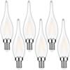 KYPSZQPSH Lampadine for lampadari a LED bianche satinate da 1,5 W a basso watt Dimmerabili a forma di punta di fiamma E12 E14 Lampadina a candela for candelabri for ventilatore a soffitto(Color:E14 22