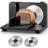 FOHERE Affettatrice Elettrica da Casa, Affettatrice Pieghevole con 2 Lame in Acciaio Inox, Spessore Regolabile 0-15mm - Perfetta per Pane, Formaggio, Salumi e Verdure