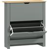 HOMCOM Scarpiera con 2 Scomparti Ribaltabili, Divisorio Regolabile per 8-12 Paia di Scarpe, 72x26x80 cm, Grigio Chiaro | Aosom Italy