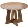 HOMCOM Tavolo da Pranzo Rotondo per 4 Persone, Tavolo da Cucina con Base a Croce, Ø110x73,5 cm, Marrone | Aosom Italy
