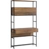 HOMCOM Scrivania per Computer con Scaffali e 2 Cassetti per Casa e Ufficio, 100x45x185 cm, Effetto Legno Marrone | Aosom Italy