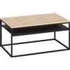HOMCOM Tavolino Moderno, Stile Industriale, con 2 Ripiani e Piedini Regolabili, 100x59,8x47 cm, Rovere | Aosom Italy