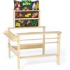 Erzi 10071 Negozio in Legno per Bambini - Banco Market con Scaffali e Banco Cassa, Gioco di Ruolo Educativo 3+, Struttura in Legno Naturale, 72x79x105 cm