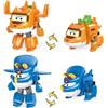 Super Wings giocattolo robot trasformabile 2PCS Trico & Stego, 3 in 1 giocattolo dinosauro trasformabile in aereo robot da 12,7 cm per bambini e bambine dai 3 anni in su, blu e arancione