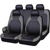 BFRDGE 9 Pezzi Set di Coprisedili in Pelle PU per Auto, per Opel Corsa C Hatchback MK2 2002-2006 Protezione Sedili Anteriori e Posteriori Coprisedile,B/Grey