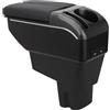 ZENVI Braccioli Compatible with Citroën C3 Braccioli 2024-2026 Console Centrale Organizer Immagazzinaggio Scatola Stile Doppia Porta Utilizzabile Per Autisti Supporto Gomito(Stile Nero)