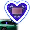 NHHEO Luci Ambiente LED Auto Senza Fili, Blu A Forma di Cuore Ambient Light Auto 6 Modalità Alimentazione Solare&Ricarica USB Decorazioni per Finestre(1Pcs)