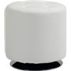 HOMCOM Poggiapiedi da salotto girevole a 360°, pouf rotondo, seduta imbottita in PU con base in acciaio, pouf da salotto per camera da letto, ingresso, Ø 45,5 x 44,5 cm, bianco