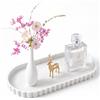 METEOROCK Bagno Vassoio Portaoggetti, 30,5x13,5 cm Ovale Vassoio Decorativo Per Piano Lavabo, Vassoi Marmo In Silicone Con Bordo Smerlato, Eleganti Vassoi e Portaoggetti Per Cosmetici, Profumi Decorazioni Bagno