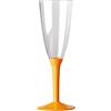 Big Party 20 X FLUTE + BASE IN PLASTICA VARI COLORI (BASE ARANCIONE)
