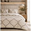 B O S A L O N I Set Copripiumino Matrimoniale HOME Collezione D'Autore - 4 Pezzi, Copripiumino 220x230 cm, Lenzuolo con Angoli 160x200+35 cm, 2 Federe 50x80 - Microfibra Ultra Soft (Onde Avorio)