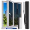 Chingcoo Pellicola solare per finestre, per interni - 60 x 400 cm - Pellicola a specchio per finestra - Pellicola a specchio autoadesiva - protezione UV - protezione dal calore per la casa, colore nero e